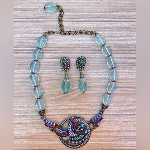 Heidi Daus Turquoise & Clip on Earrings Set